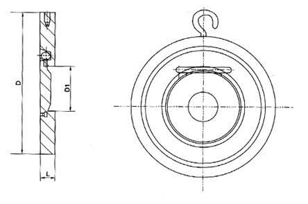 對夾（jiá）圓片止回閥H74H結構圖